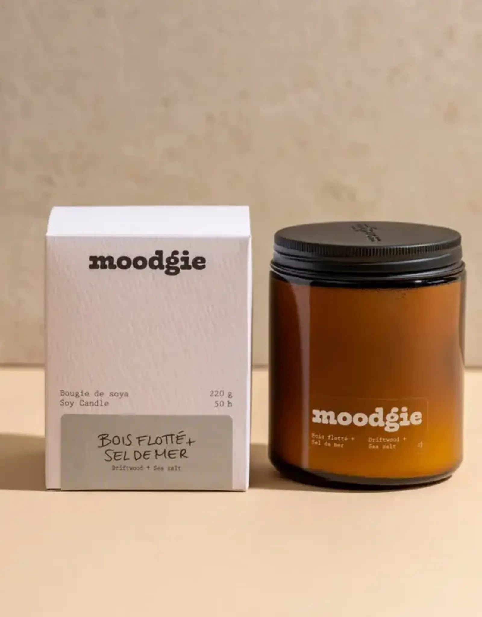Moodgie BOUGIE : BOIS FLOTTÉ + SEL DE MER