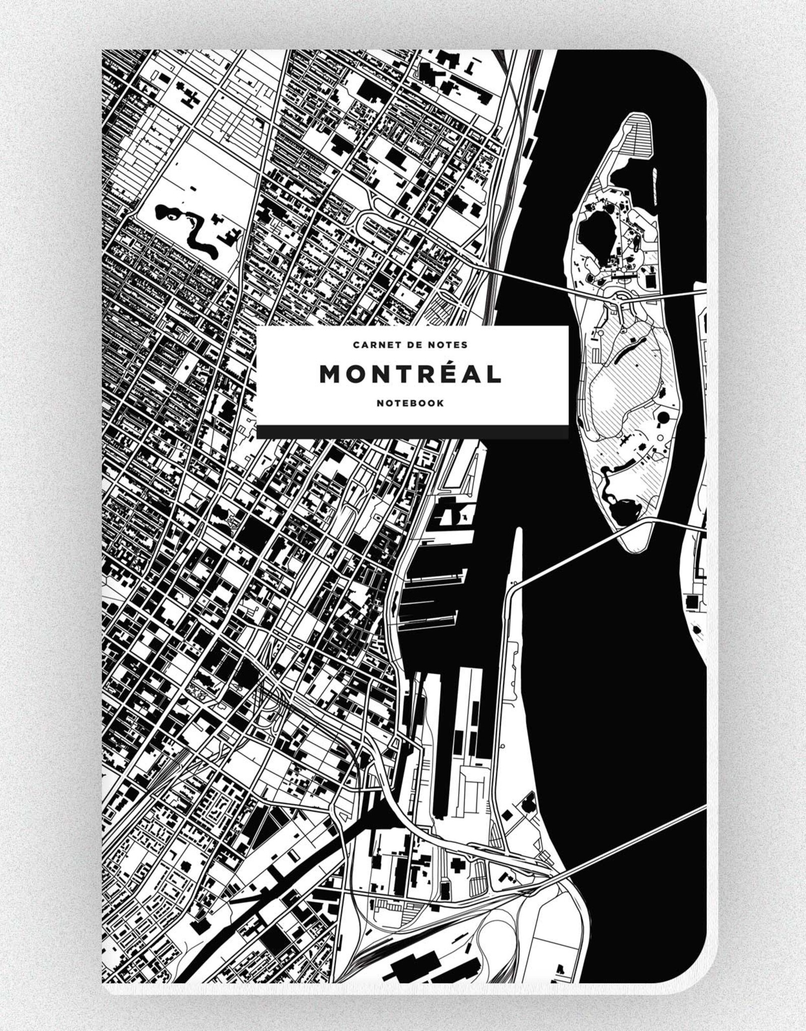CAHIER DE NOTES CARTOGRAPHIE MONTRÉAL : NOIR & BLANC