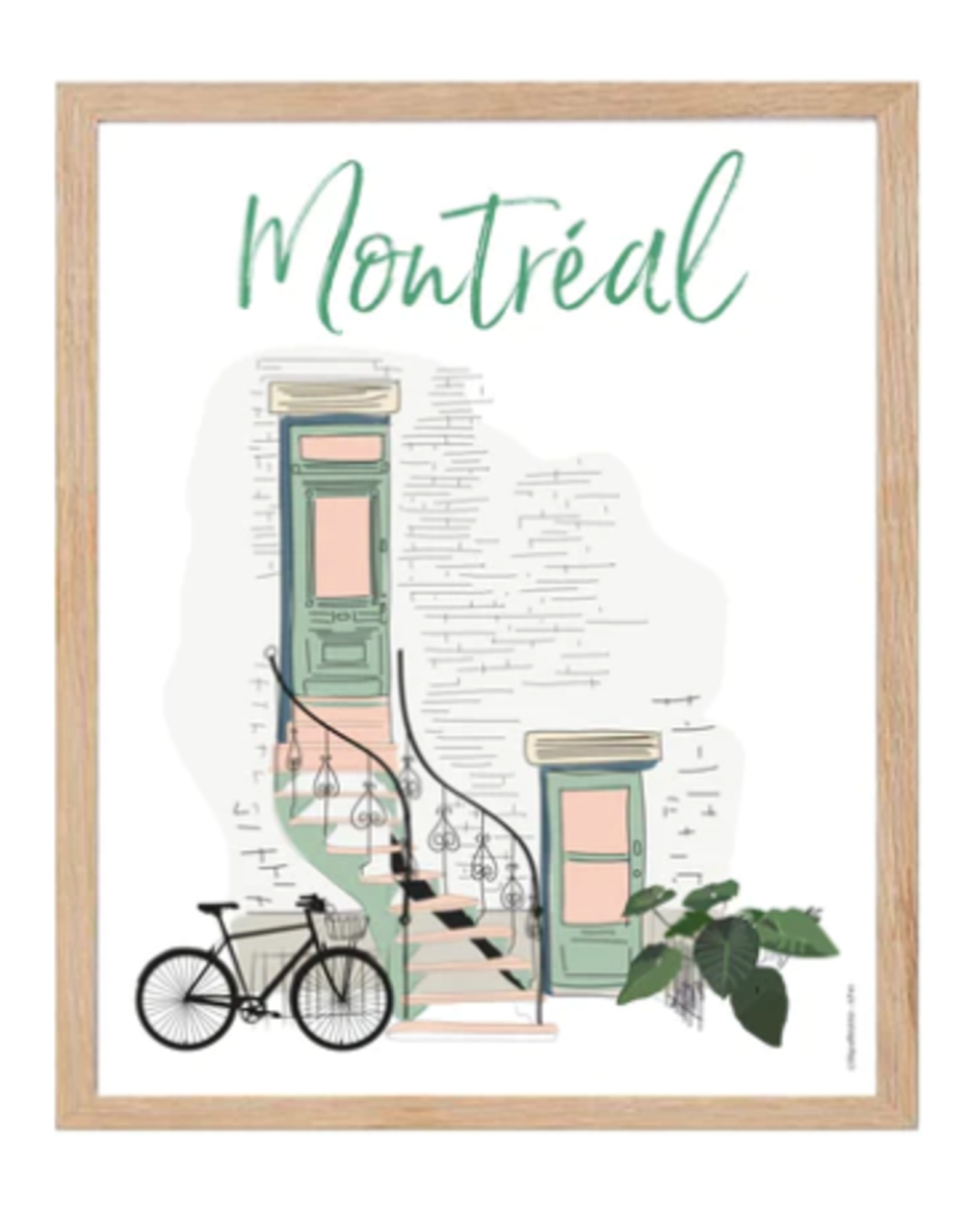 AFFICHE : ESCALIERS MONTRÉAL ET VÉLO 8x10