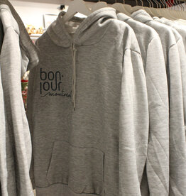 HOODIE BONJOUR MONTREAL : GRIS CLAIR XS