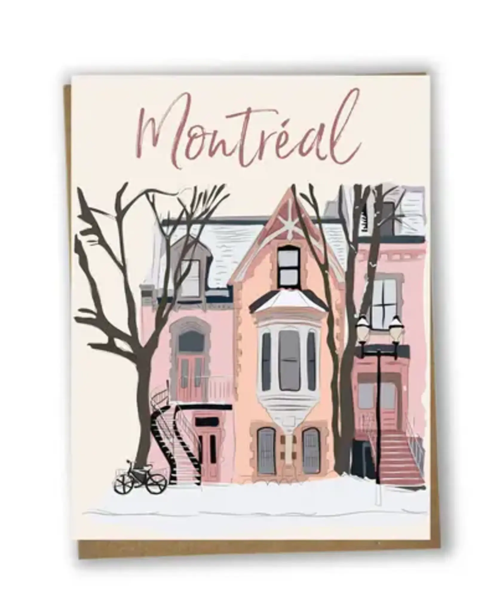CARTE POSTALE :  MONTREAL FACADE LE PLATEAU ENNEIGÉ (LILI)