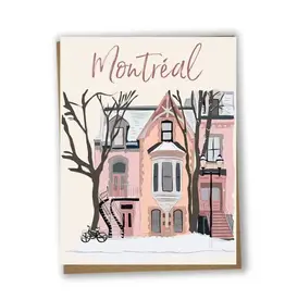 CARTE POSTALE :  MONTREAL FACADE LE PLATEAU ENNEIGÉ (LILI)