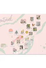 CARTE POSTALE : MAP DE MONTRÉAL ET ICONES