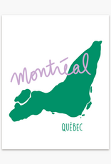 Boucle & Papier AFFICHE : CARTE MONTRÉAL VERTE, QC  8X10 (B&P)
