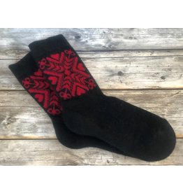 Estonian Angora Wool Socks in Black