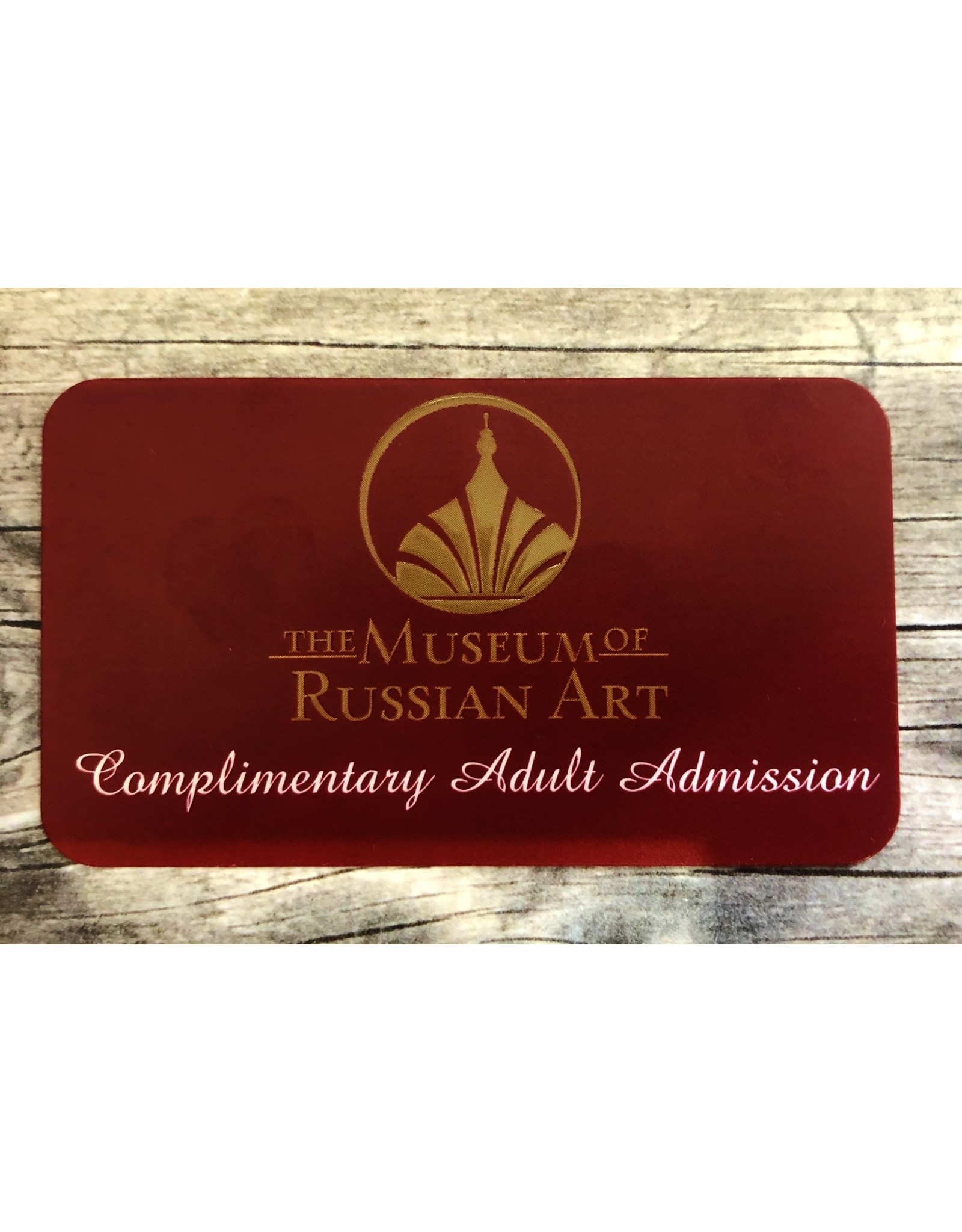 Complimentary Adult Admission Gift Card