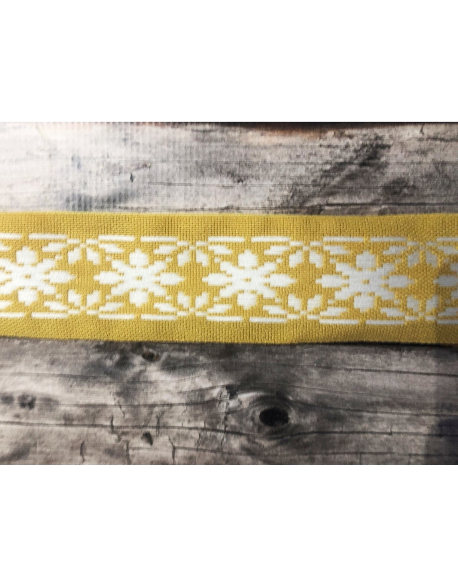 Slavic Folk Art Ribbon Yellow and White