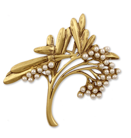 Russian Mimosa Flower Brooch