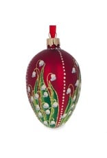 Lily of the Valley Imperial Glass Egg Ornament (Red)