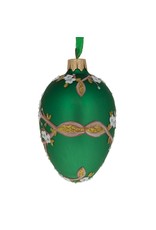 Apple Blossom Glass Egg Ornament