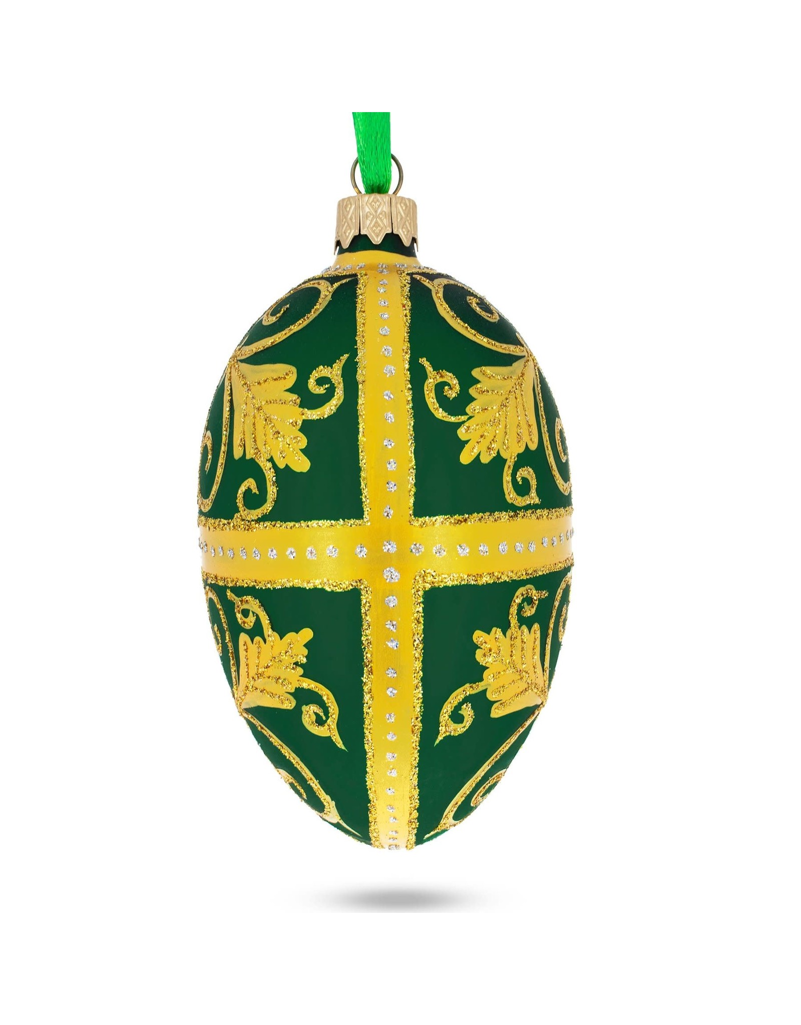 Glass Fabergé Egg Ornament (Golden Leaves) TMORA Shop