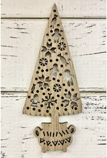 Lithuanian Christmas Tree Wood Folk Art Ornament
