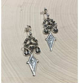 Filigree Folk Earrings with Embossed Cross