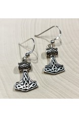 Perun's Hammer Earrings with Runic Knots