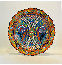 Black Sea Pottery Large Relief Plate (Orange)