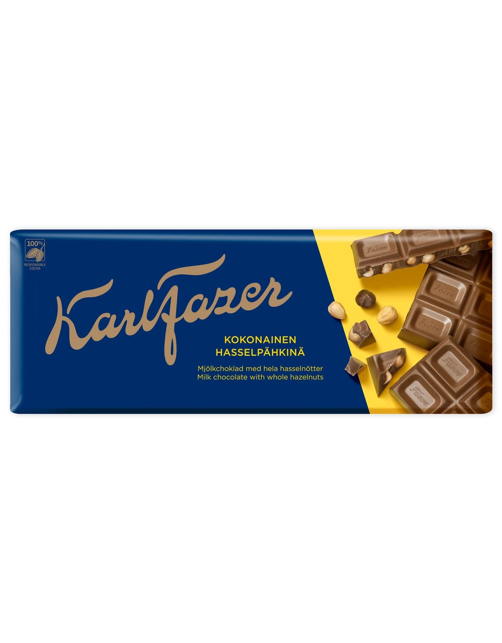 Karl Fazer Milk Chocolate Bar with Whole Hazelnuts