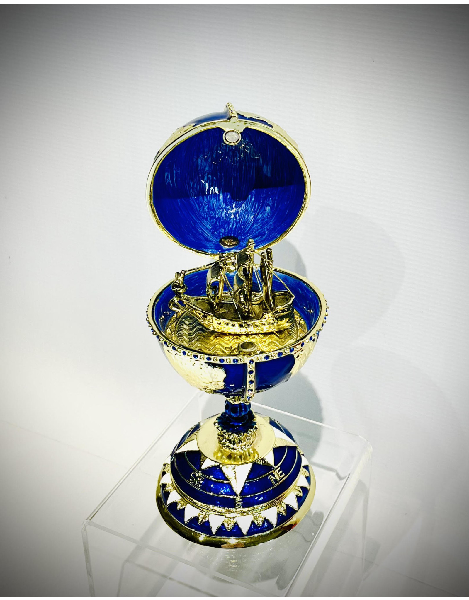 Globe Fabergé Egg with Sailing Ship