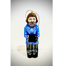 Folk Peasant with Accordion Ornament (Blue)
