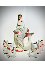 Vintage Soviet Ukrainian Fish Decanter (White)