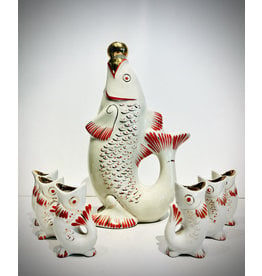 Vintage Soviet Ukrainian Fish Decanter (White)