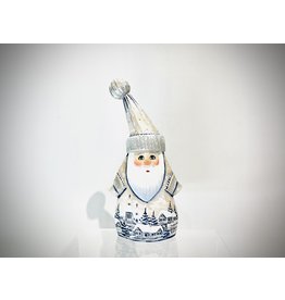 Silver Santa with Snowy Scene