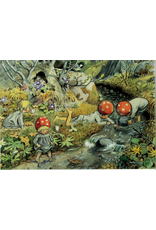 Mushroom Children in Spring Stream Postcard