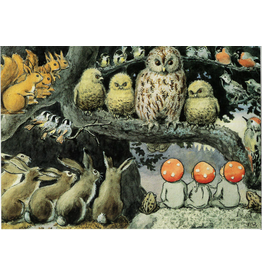 Forest Animals in School Postcard