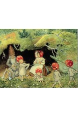 Mushroom Children at Home Postcard