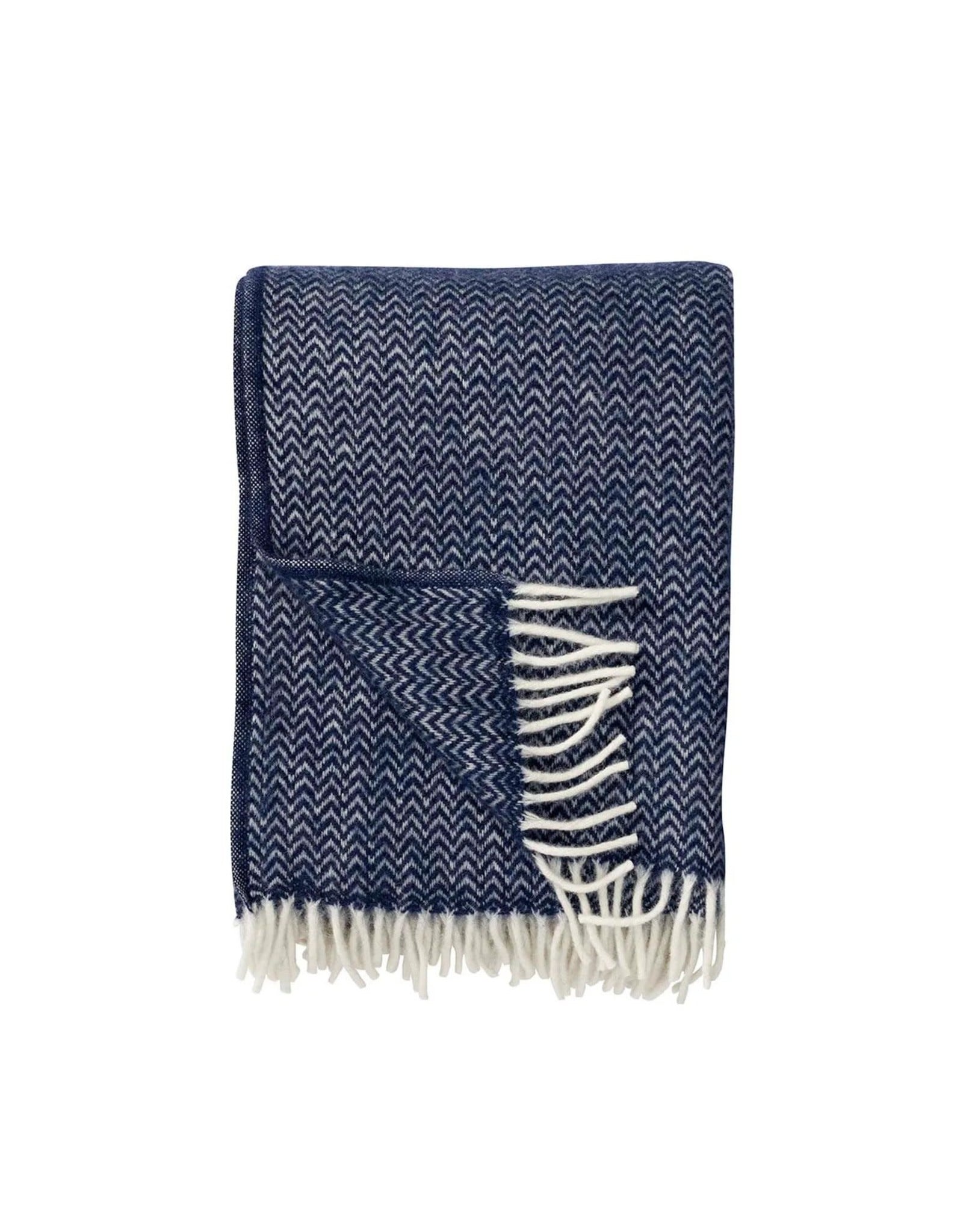 Klippan Chevron Dark Denim Eco Woven Throw
