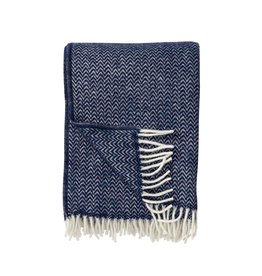 Klippan Chevron Dark Denim Eco Woven Throw