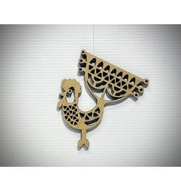 Lithuanian Rooster Wood Ornament