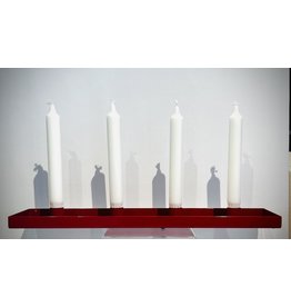 Red Tray Style Candle Holder