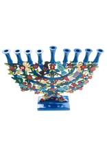 Hand Painted Birds and Pomegranates Menorah