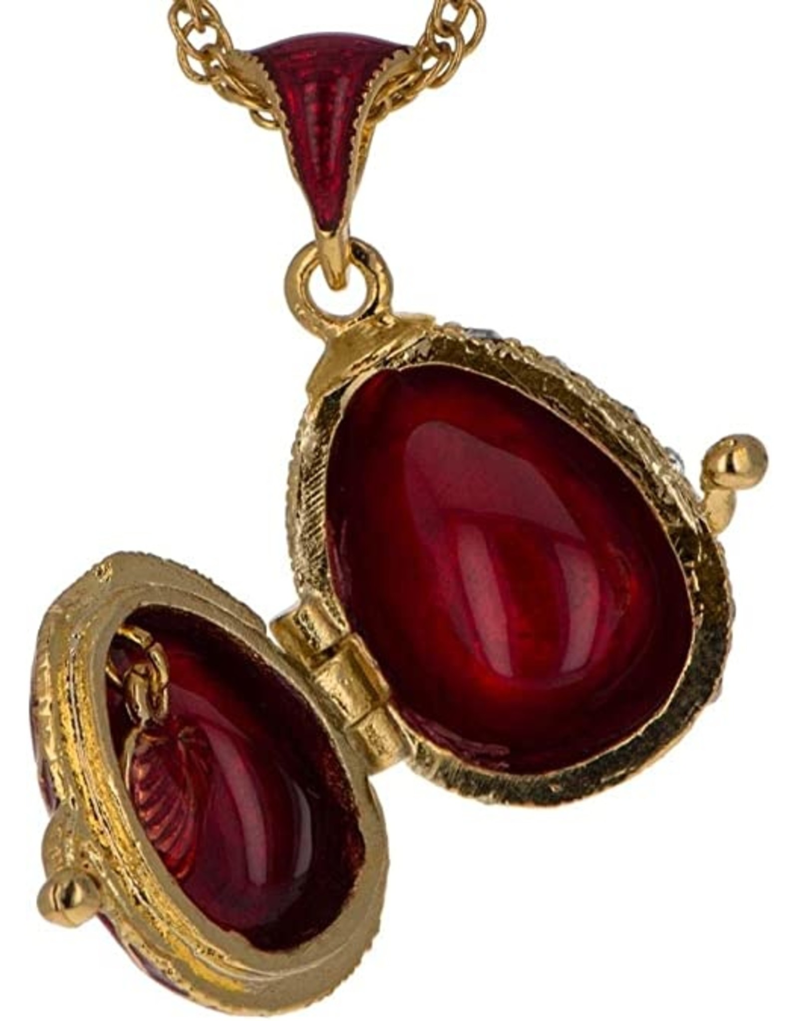 Fabergé Style Egg Necklace (Red Lattice)