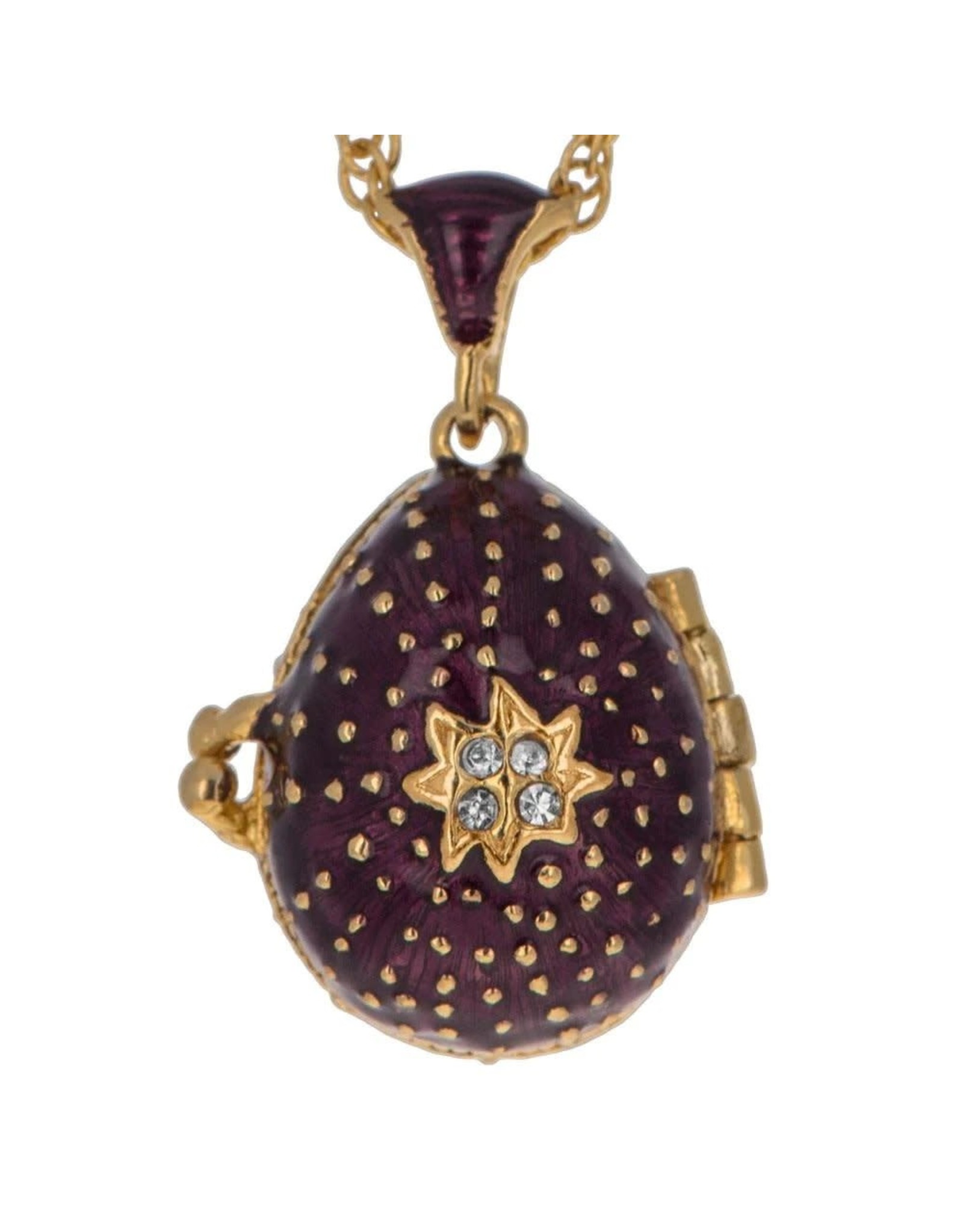 Imperial Egg Pendant Necklace "Crystal Cross"