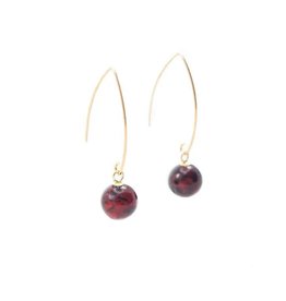 Mod Gold Plated Silver Cherry Amber Drop Earrings