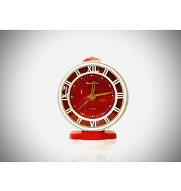 Vintage Soviet Jantar 4 Jewels Grey and Red Clock