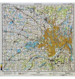 Vintage Soviet Map of Minneapolis Print