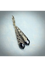 Art Deco Drop Earrings (Black)