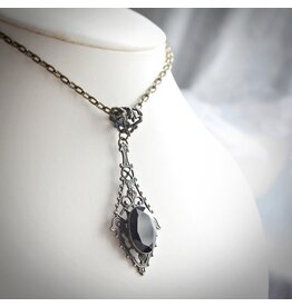 Filigree Black Onyx Pendant Necklace