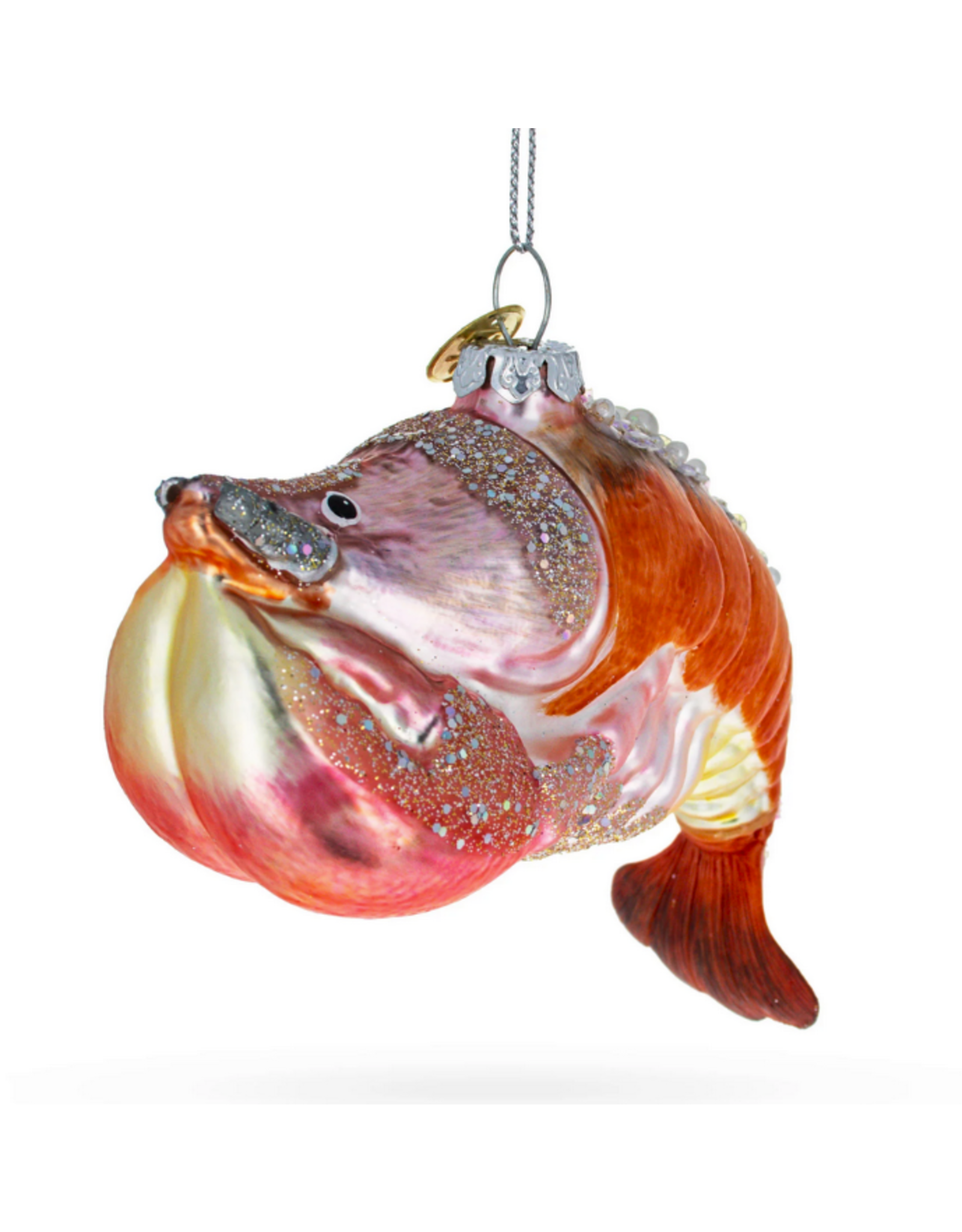 Sparkles Encrusted Lobster Glass Ornament