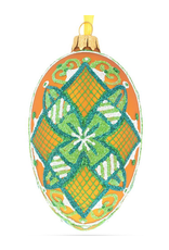 The Green Star Traditional Ukrainian Glass Egg Ornament