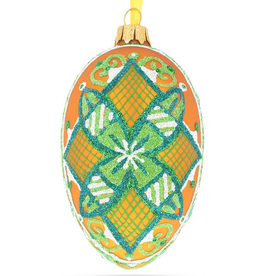 The Green Star Traditional Ukrainian Glass Egg Ornament