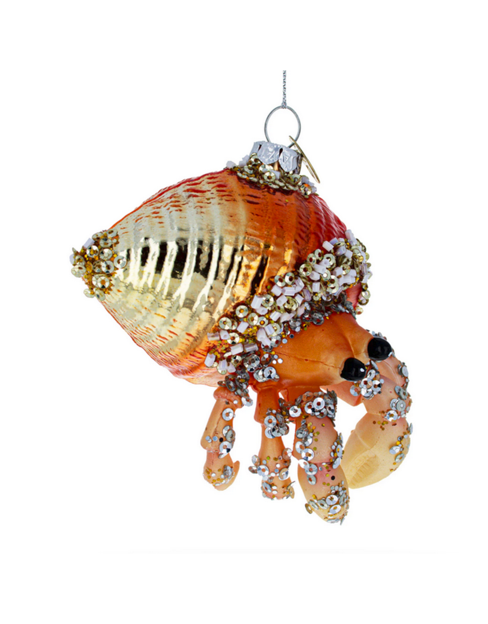 Sparkle Encrusted Crab Glass Ornament