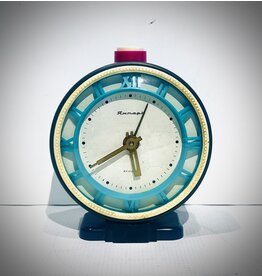 Vintage Soviet Yantar Green and Turquoise Clock