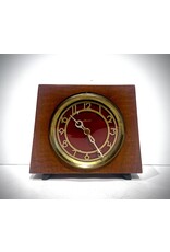 Vintage Soviet Faux Teak Clock with Deco Numbers