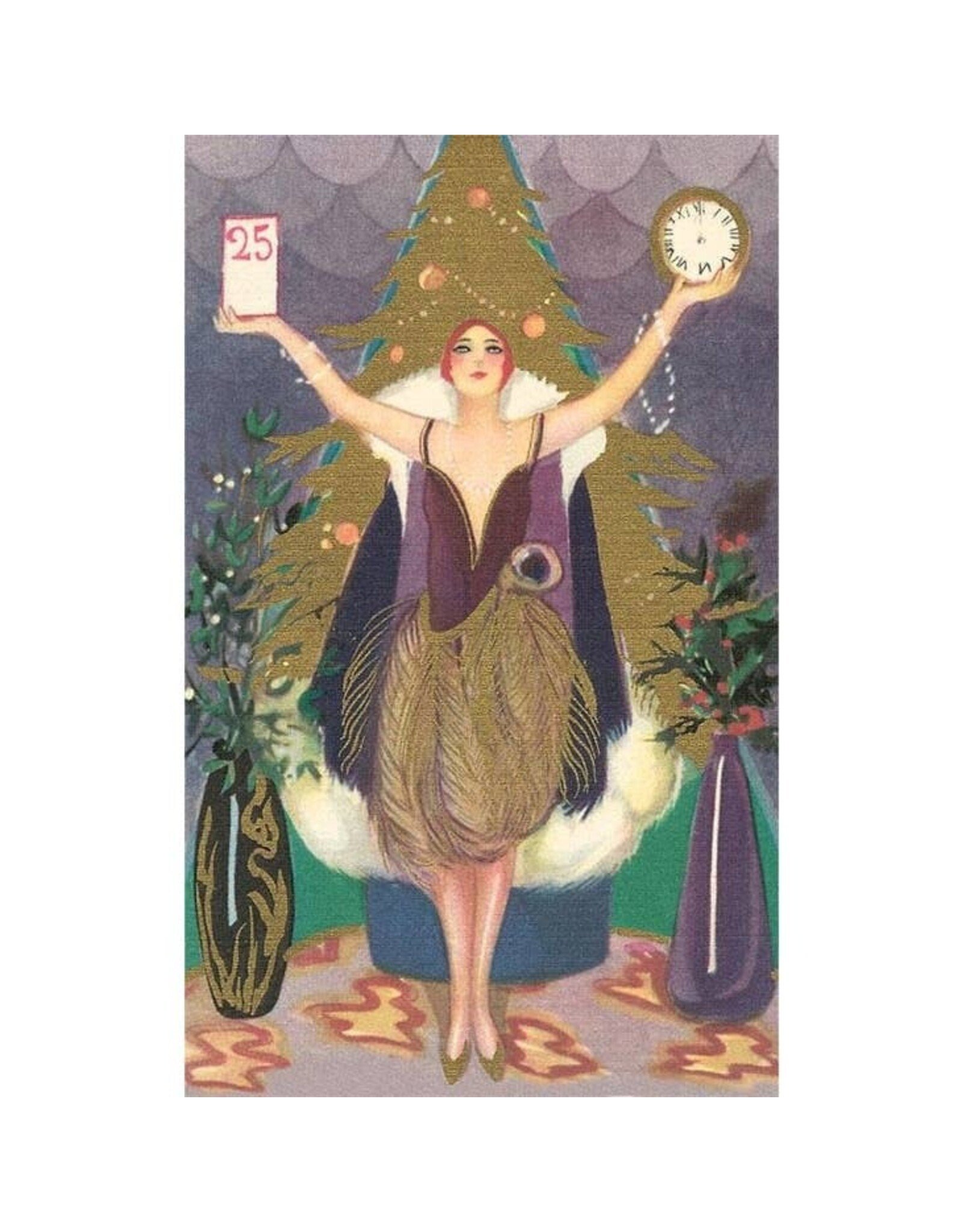 Art Nouveau Christmas Peacock Magnet