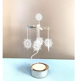 Snowflake Rotary Candle Holder (White)