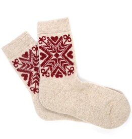 Estonian Angora Wool Socks in Beige