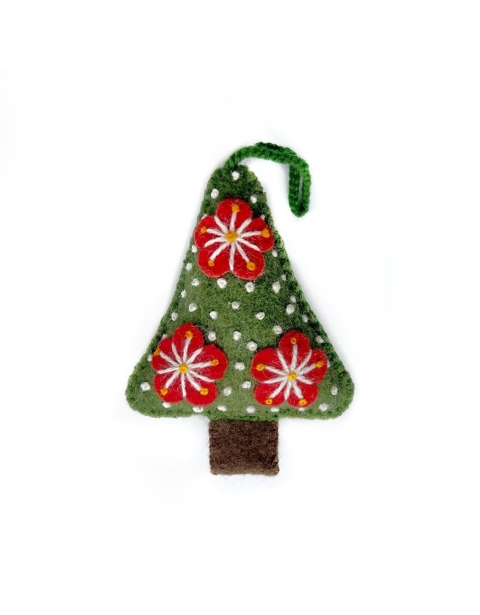 Green Tree Embroidered Ornament